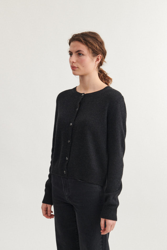 Basic Apparel Cady Cardigan Cardigans 393 Dark Grey Mel.